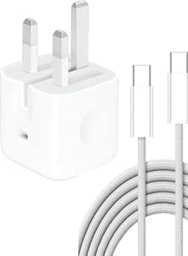 35W Triple Fast Charger Type C Port With Type C To Type C Charging Cable 1M - White